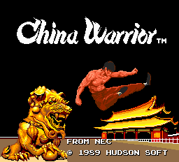 China Warrior Title Screen